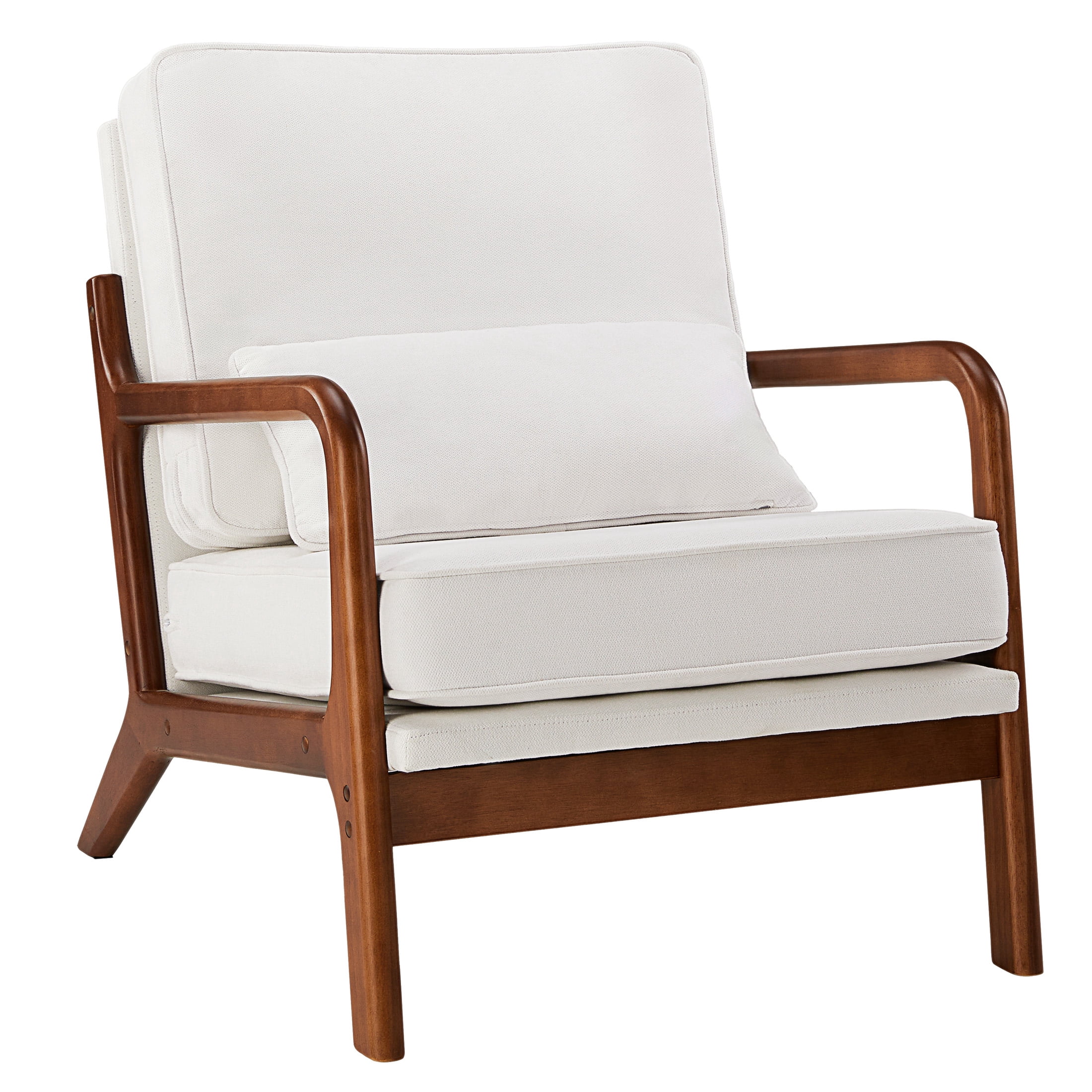 edx Modern Mid-Century Sofa Chair, Fabric Upholstered Armchair with Solid Wood Frame for Living Room, Office