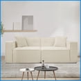 thumbnail image 1 of Modern Mid-Century Teddy Velvet 2-3 Seat Sofa – Ergonomic Hybrid Foam Couch for Living Room & Bedroom, 1 of 17