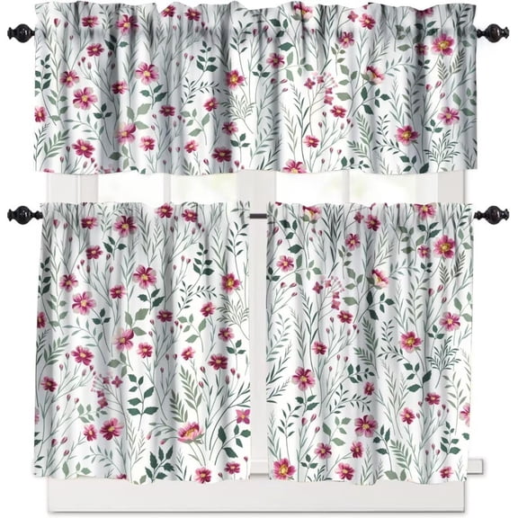 Modern Mid Century Valances Curtain for Window,Abstract Geometric Print Kitchen Curtains Valances Short Window Treatment for Living Room,Bedroom,Bathroom,1 Panel,54" W x 18" H
