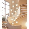 thumbnail image 1 of Modern Mini Crystal Chandelier for Entryway Living Room Chandelier LED Pendant Light Fixture for Living Dinning Room, Flush Mount High Ceiling Light Fixtures for Bedroom(LED Bulbs Included, 14 Lights), 1 of 5