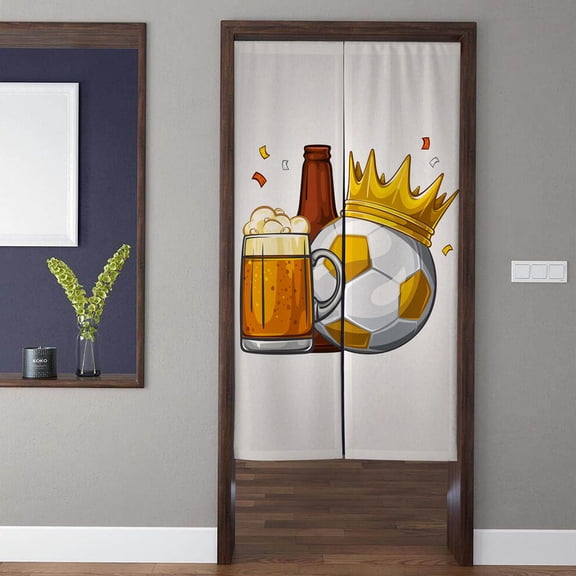 Modern Minimalism Art Noren Door Curtain Football beer Pattern Restaurant Doorway Curtain For Kitchen Partition Bedroom Door Privacy Decor
