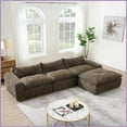 thumbnail image 1 of Modern Minimalist 116'' 4-Seat Particle Chenille Sofa for Living Room - No Assembly, Free Modular Design, 1 of 26