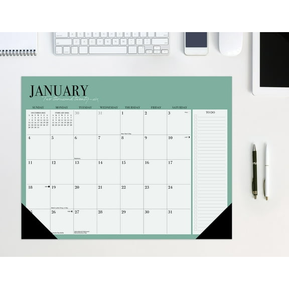Modern Minimalist 2026 22" x 17" Large Monthly Deskpad