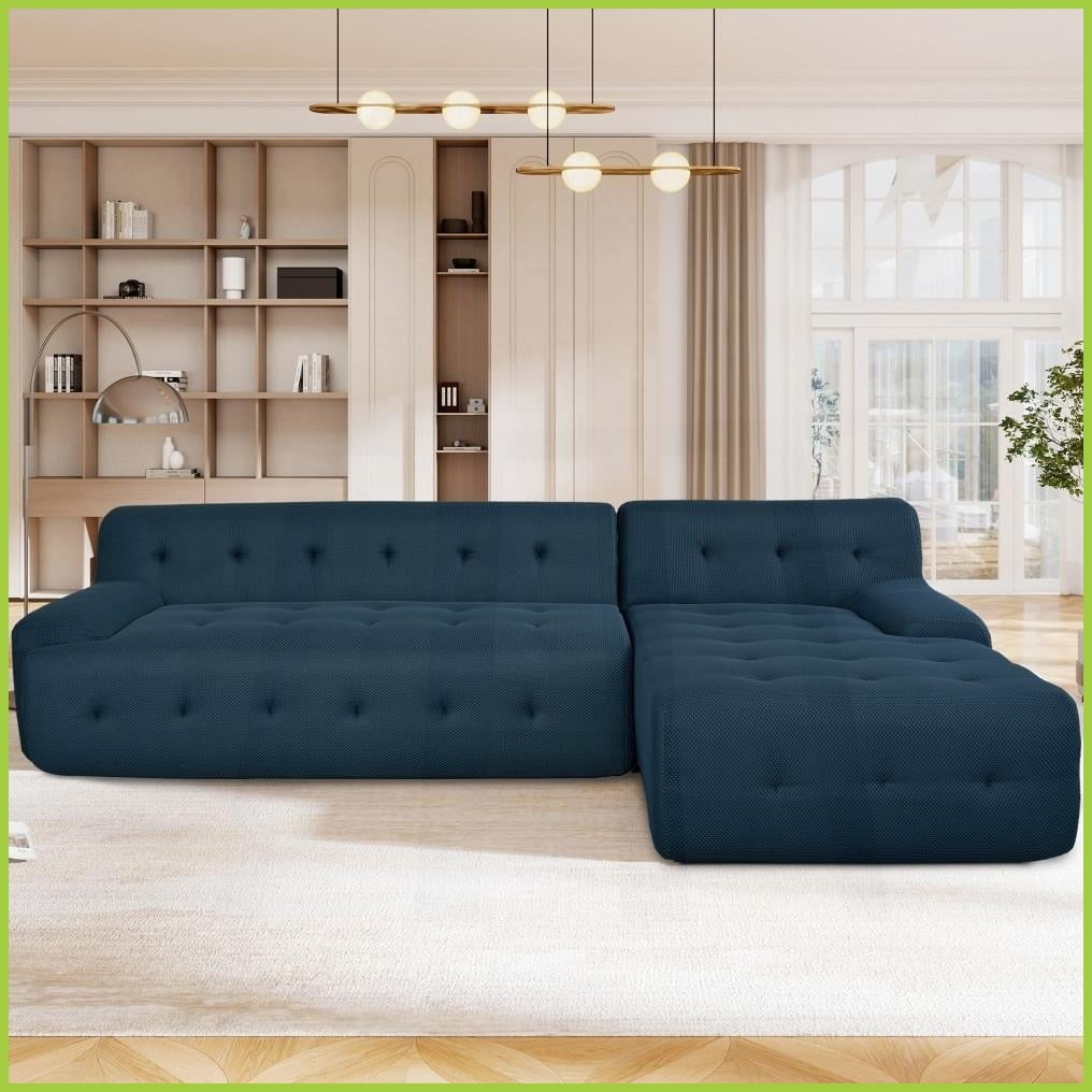 Modern Minimalist 3 Seat L Shaped Modular Sofa With Grid Photo Inspiration
