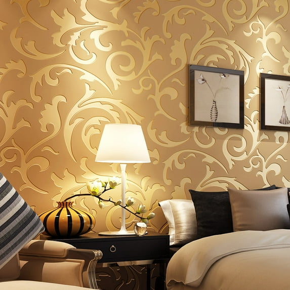 3d three-dimensional crochet non-woven wallpaper bedroom living room TV sofa background silver wallpaper - style:7031;