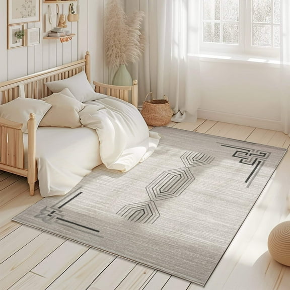 Modern Minimalist Abstract Rug Contemporary 2x7 Runner Area Rug For Living Room Carpet