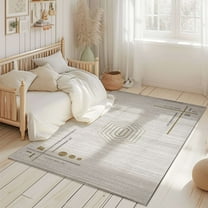 Modern Minimalist Abstract Rug Contemporary 5x7 Area Rug For Living Room Carpet