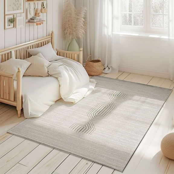 Modern Minimalist Abstract Rug Contemporary 5x7 Area Rug For Living Room Carpet