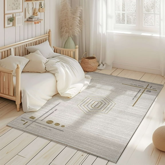 Modern Minimalist Abstract Rug Contemporary 8x10 Area Rug For Living Room Carpet