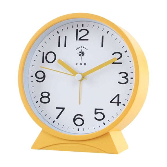 Modern Minimalist Analog Table Clock with Arabic Numerals Not Ticking Alarm Clock for Student