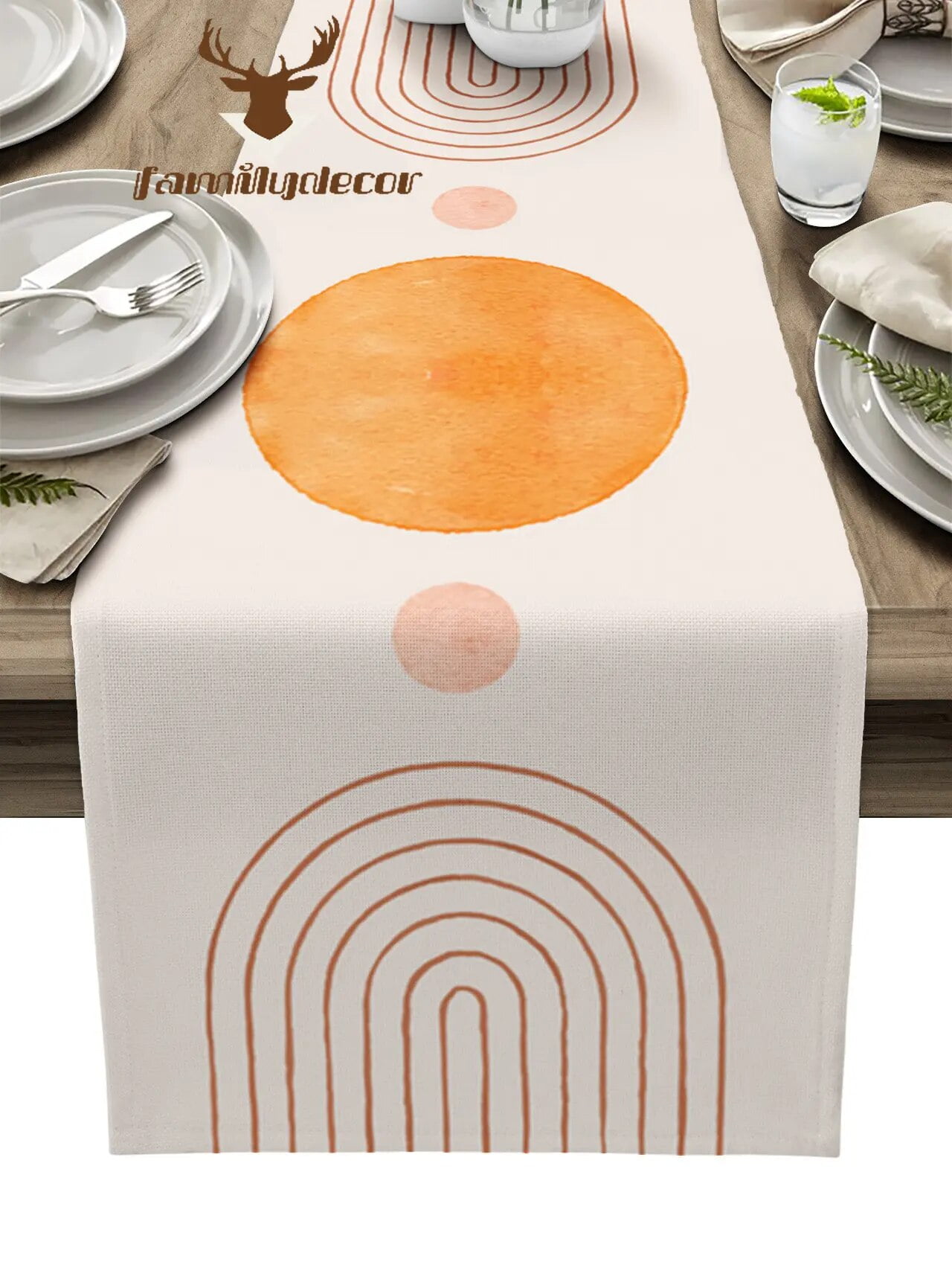 Modern Minimalist Art Table Runner Home Wedding Decor Table Flag Mat ...