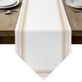 thumbnail image 1 of Modern Minimalist Art Table Runner Linen Burlap Table Runner 120 Inches Long Simple Stripes Grid Pattern Tan Dresser Scarves for Kitchen Island Coffee Dining Room Party Wedding Holiday Decor 13"x120", 1 of 8