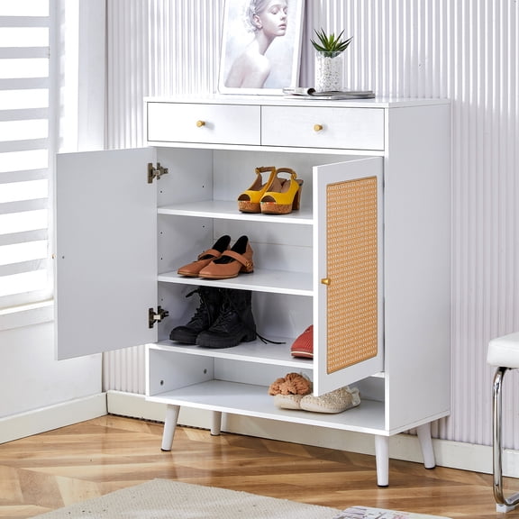 Modern Minimalist Bed Top Cabinet, White, Smooth Surface, For Living Room And Corridor, Easy To Assemble Style, White With Finish, Quick Installation Area