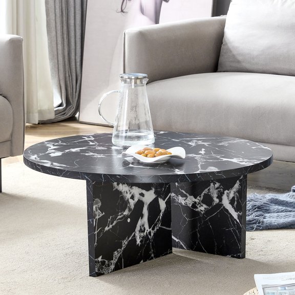 Modern Minimalist Black Coffee Table / Suitable for Family Gatherings / Compact Dimensions
