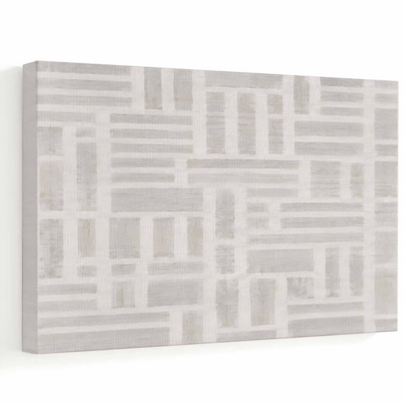 Modern Minimalist Canvas Wall Art, Neutral Grey Beige Abstract Block Wall Art Prints Artwork Framed Canvas Ready to Hang Art Pictures for Bathroom, Dressing Table, Entryway 12" x 8"