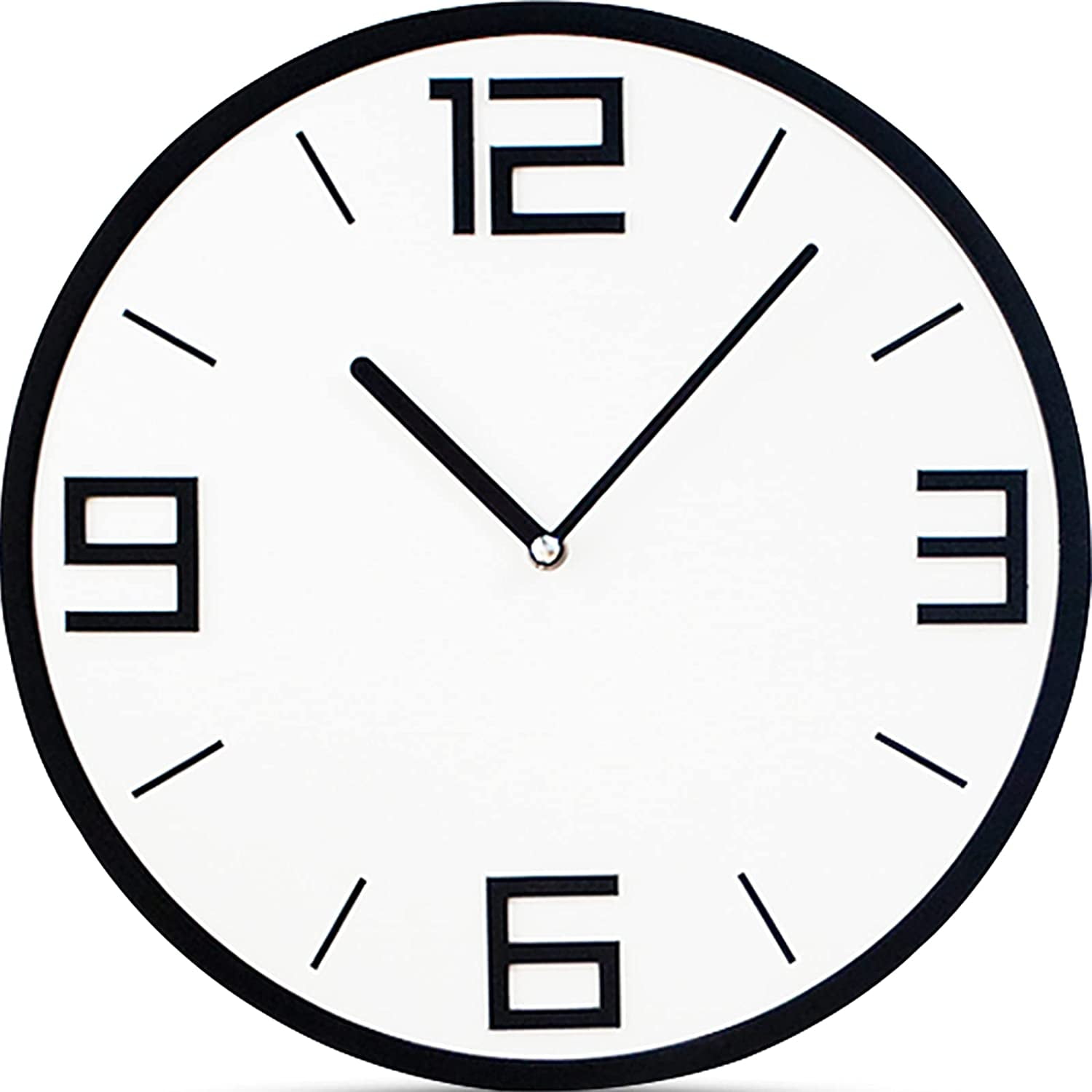 Modern Minimalist Classic Black on White Wall Clock - Walmart.com