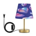 thumbnail image 1 of Modern Minimalist Cone Desk Lamp Antique Bronze Base & Linen Shade Bedside Table Lamp for Bedroom Living Room, Office, Dorm Pink-purple Hearts Medium, 1 of 7