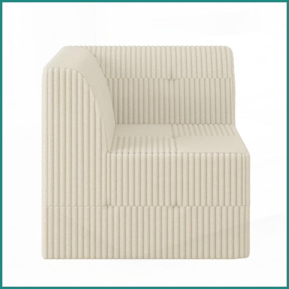 Modern Minimalist Corduroy Sectional Sleeper Sofa - Space-Saving for Living Room/Bedroom, Soft & Durable