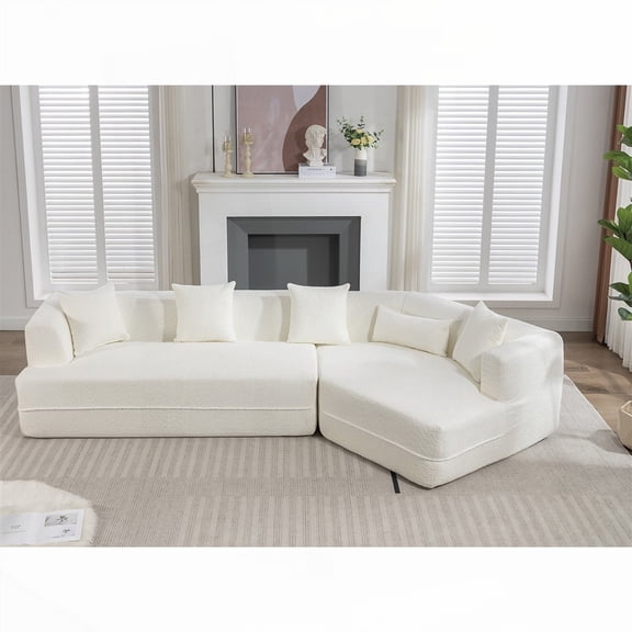 Modern Minimalist Boucle Sofa 128*43*26'' with Free Combination