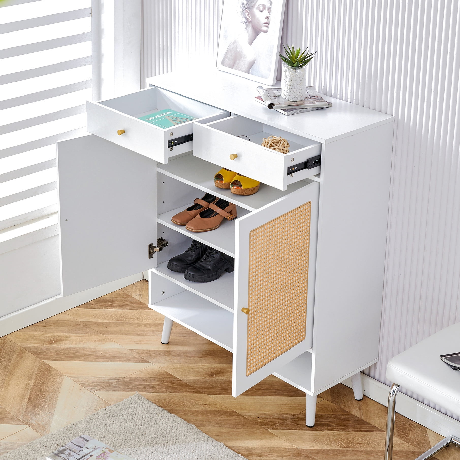 Smooth - Surface White Cabinet - Drawers for Quick Access - Suitable ...
