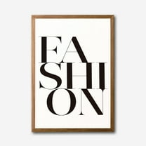 Modern Minimalist 'FASHION' Typography Canvas Wall Art – Black and White Print