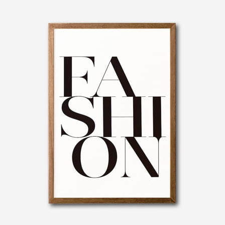 Modern Minimalist 'FASHION' Typography Canvas Wall Art &ndash; Black and White Print