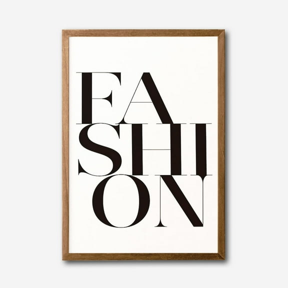 Modern Minimalist 'FASHION' Typography Canvas Wall Art &ndash; Black and White Print
