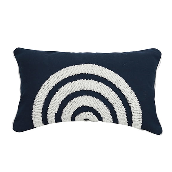Modern Minimalist Geometric Lumbar Throw Pillow for Case Nordic Woven Tufted Abstract Circle Pattern Decorative Cushion Cover for Sofa Couch Living Room