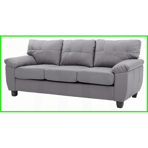 Modern Minimalist Gray 3-Seat Sofa with Padded Arms for Living Room Comfort