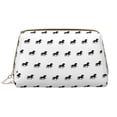 thumbnail image 1 of Modern Minimalist Horse Black Makeup Bag, Leather Waterproof Travel Toiletry Bag, Large Capacity Cosmetic Bag Make up Bags Organizer fro Travel Size Toiletries Women Girls, 1 of 4