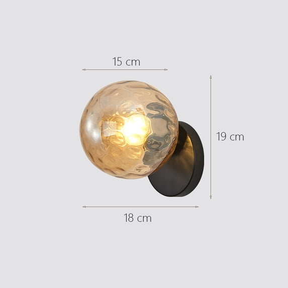 Modern Minimalist Interior Wall Lamp Nordic Bedroom Bedside Wandlamp luxury Aisle Creative Glass Ball Wall Lights Black Copper