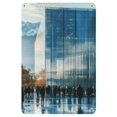 thumbnail image 1 of Modern Minimalist Iron Wall Art, Square Horizontal Decorative Painting with Tourists Appreciating Glass Facade, Ideal for Wedding, New Year, Valentine'S Day, Bridal Shower, 1 of 8