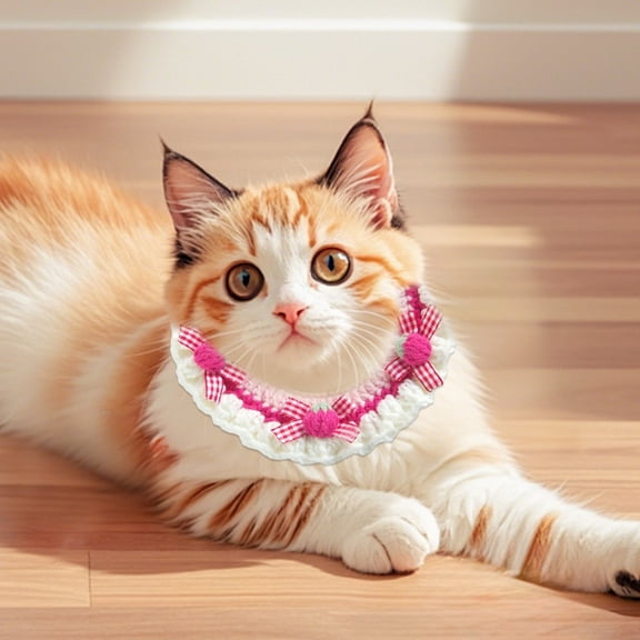Modern Minimalist Knitted Cat Collar Adjustable Soft Comfort Fit For Small Cats Daily Wear And Outdoor Adventures