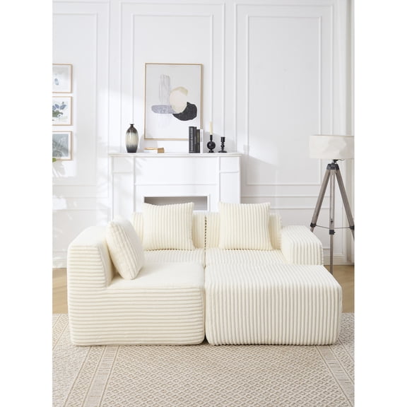 Modern Minimalist L-Shape Sectional Sofa / Comfortable Seating for Living Room
