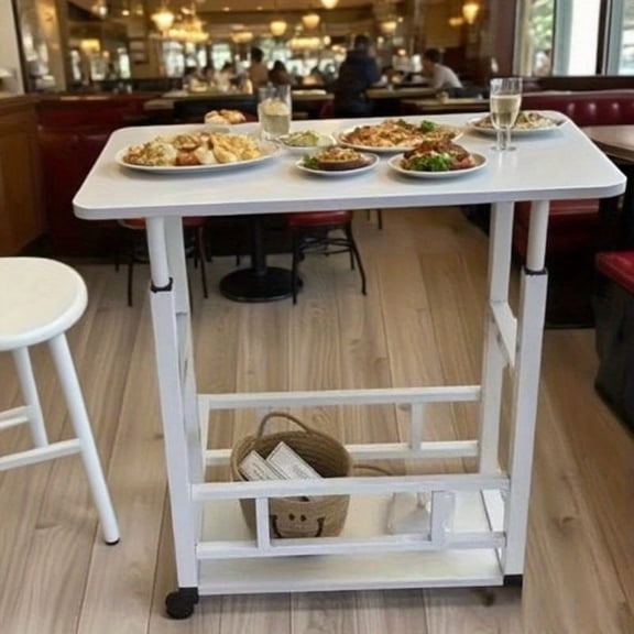 Modern Minimalist Lift-Top Rectangular Dining Table, Space-Saving Pre-Assembled Design for Small Kitchens, Dining Areas, and Cafes