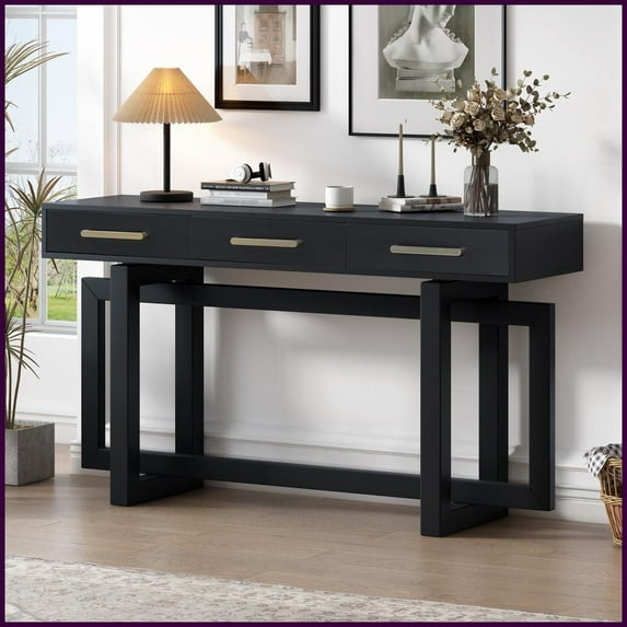 Modern Minimalist MDF Coffee Table with 3 Drawers - Functional Storage for Living Room Entryway, Easy Assembly