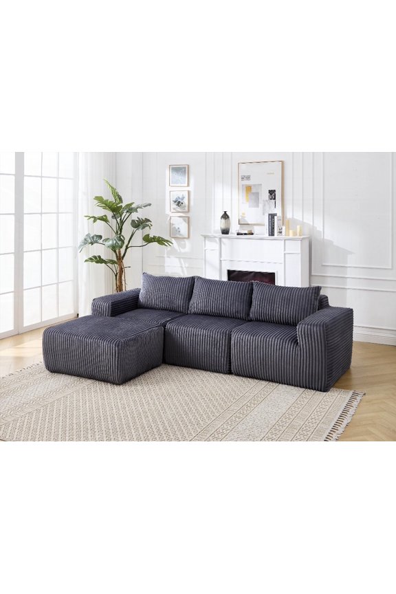 Modern Minimalist Modular Sectional Sofa - Soft Polyester & Cloud Comfort