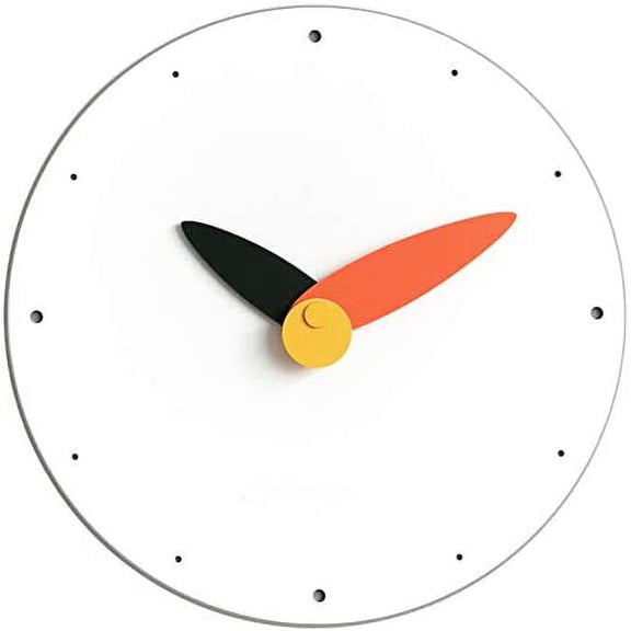 Modern Minimalist Orange & Black Wall Clock