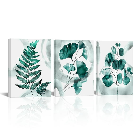 Minimalist Plant Canvas Prints Framed Wall Art Decor Pictures Nature-Themed Plant Wall Art for Living Room Bedroom Office 12"x16" x 3Pcs