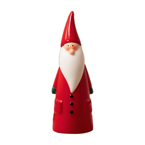 Modern Minimalist Santa Claus Figurine, 5.5 Inch Rotocast Vinyl Christmas Tabletop Decor for Indoor Holiday Shelf Mantel and Winter Home Accent