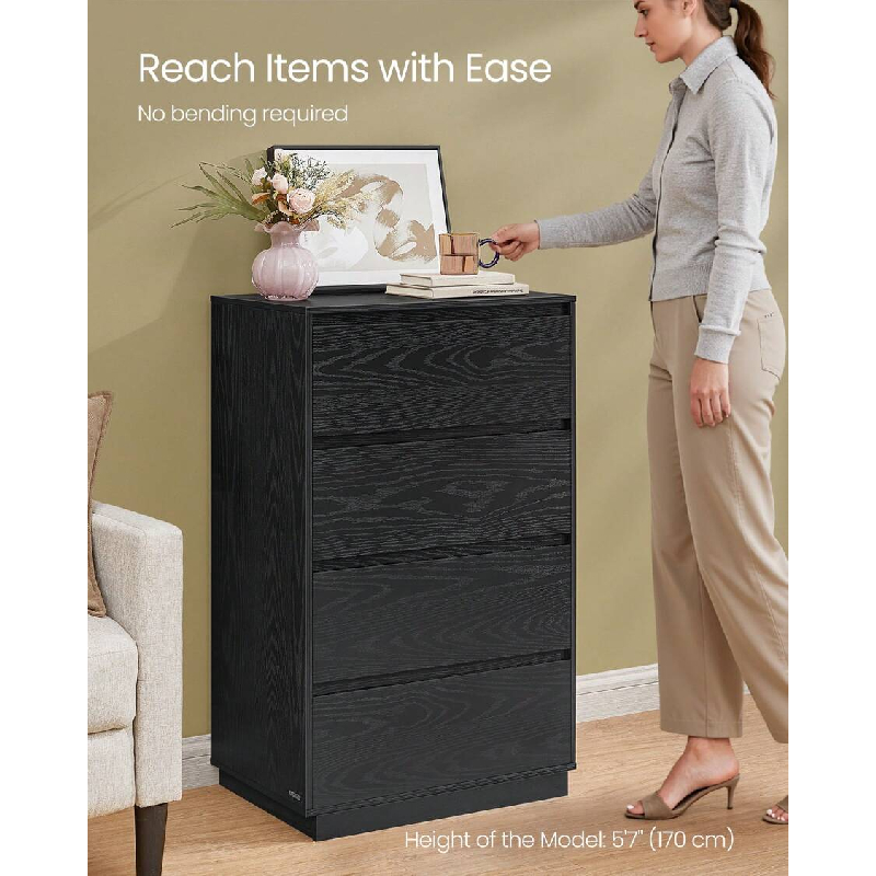 Image showcasing Modern Minimalist Style 4-Drawer Dresser For Bedroom, Chest Of Drawers ...