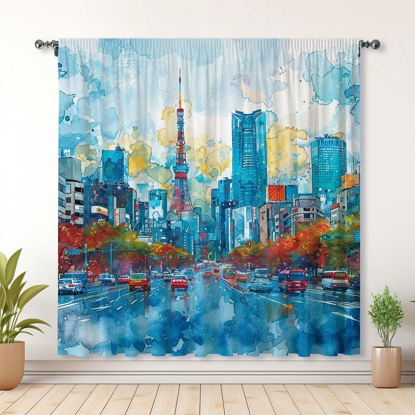 Modern Minimalist Style Curtains, Urban Blackout Curtains, Suitable For Room Bedroom Decoration(Rod pocket)