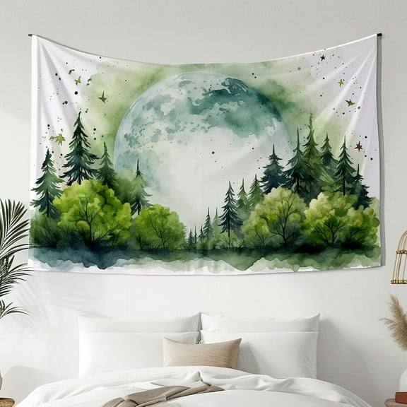 Modern Minimalist Style Tapestry, Forest Plant Wall Hanging Tapestry, Bedroom Living Room Dormitory Decoration, Home Decoration