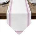 thumbnail image 1 of Modern Minimalist Styles Table Runner Linen Burlap Table Runner 70 Inches Long Rose Grid Lines Pattern Dresser Scarves for Kitchen Island Coffee Dining Room Party Wedding Holiday Decor 13"x70", 1 of 8