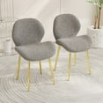 thumbnail image 1 of Modern Minimalist Teddy Velvet Dining Chairs Set of 2 with Sturdy Gold Metal Legs and Comfortable Backrest Design, Suitable for Restaurants, Kitchens, Offices, Grey, 1 of 8