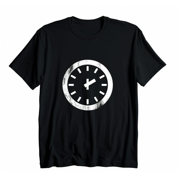 Modern Minimalist Time Clock T-Shirt Men's Short Sleeve Tee