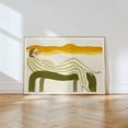 thumbnail image 1 of Modern Minimalist Wall Art, Woman In Striped Outfit Lounging With Sunset Tones, Illustration Print, Chic, Relaxing Art Wall Art, Modern Wall Decor, 16x24 UNFRAMED, 1 of 2