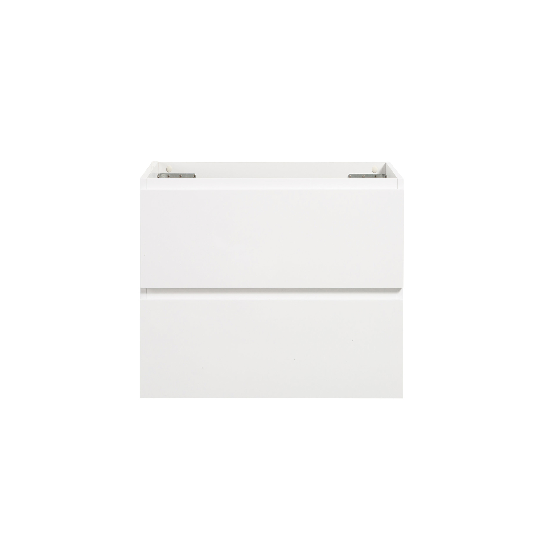 View of Modern Minimalist Wall Mount Vanity - White, 24W, 2 Drawers, No Basin ...