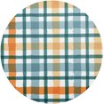 thumbnail image 1 of Modern Minimalist White Green Orange Square Grid Round Placemat Set of 1, Non-Slip Heat Resistant & Waterproof Plate Pads for Dinner Table Table Placemats, 15.4 in Home Decor, 1 of 6