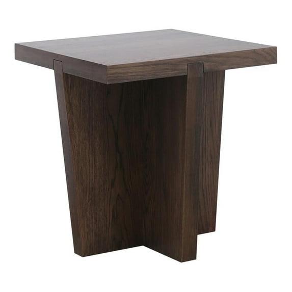 Modern Minimalist Wood Console Table in Smoked Oak Stain